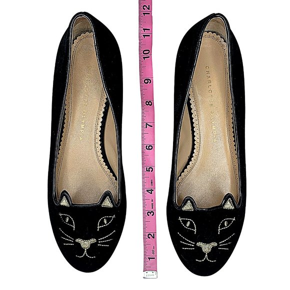 Charlotte Olympia Velvet Kitty Slip-On Ballet Flat - Picture 13 of 16